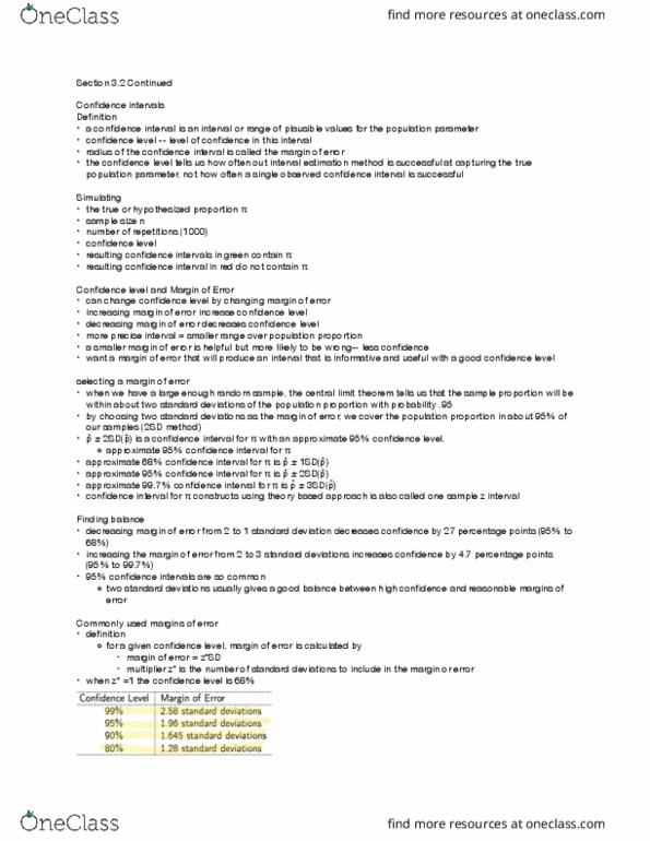 STATS 13 Lecture Notes - Lecture 13: Central Limit Theorem, Standard Deviation, Interval Estimation thumbnail