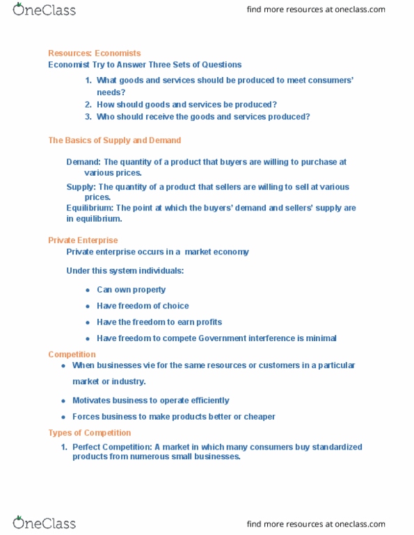 BMGT 100 Lecture Notes - Lecture 5: Monopolistic Competition, Oligopoly thumbnail