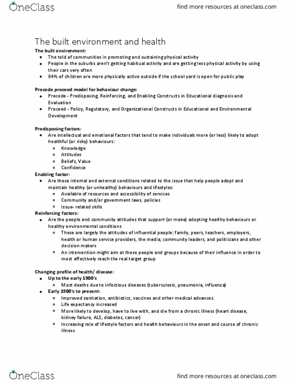 KINE 1020 Lecture Notes - Lecture 4: School, Improved Sanitation, Cardiovascular Disease thumbnail