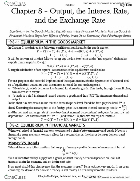 ECO202Y5 Chapter Notes - Chapter 8: Foreign Exchange Market, Canadian Dollar, International Tropical Timber Organization thumbnail