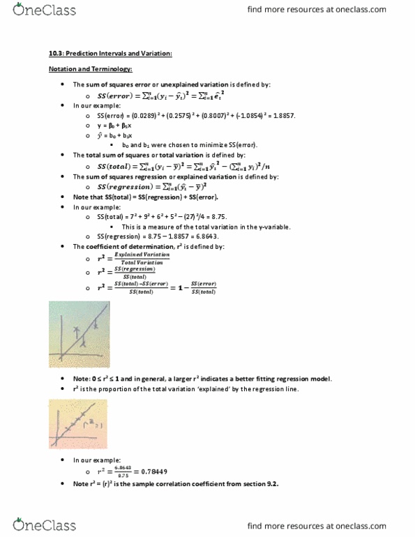 STATS 2B03 Chapter Notes - Chapter 10: Prediction Interval, Explained Variation, Total Variation thumbnail