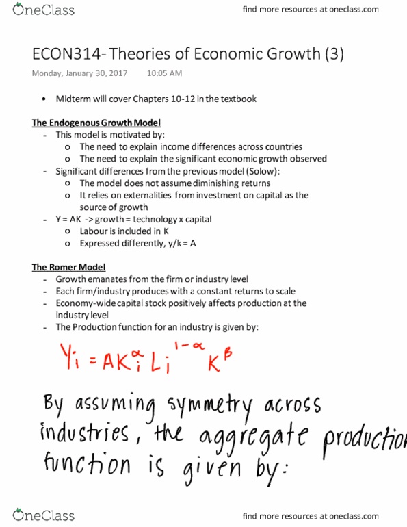 ECON 314 Lecture Notes - Lecture 14: Diminishing Returns, Production Function, Net Present Value thumbnail