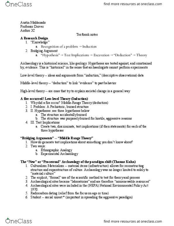 ANTHRO 2C Chapter Notes - Chapter 1: National Environmental Policy Act, Processual Archaeology, Thomas Kuhn thumbnail