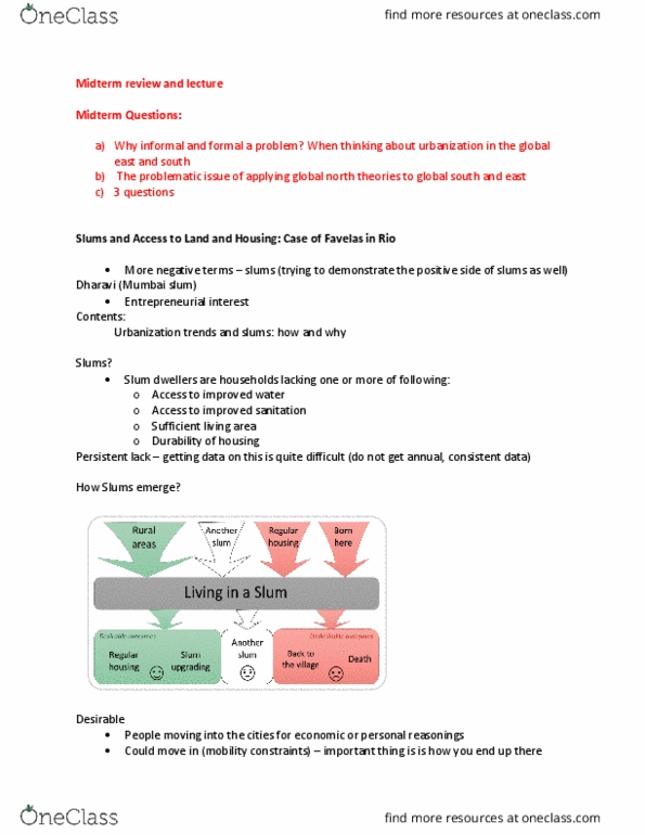 GEOG 352 Lecture Notes - Lecture 11: Improved Sanitation, Favela, Economic Mobility thumbnail