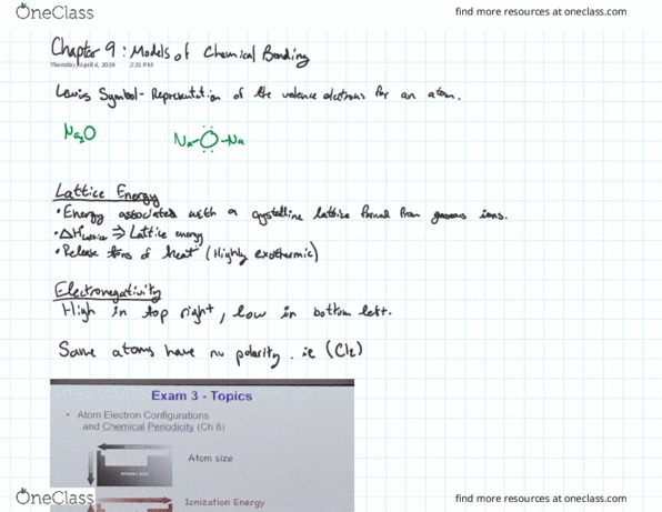 CHEM 1307 Lecture 9: Chapter 9 Models of Chemical Bonding thumbnail