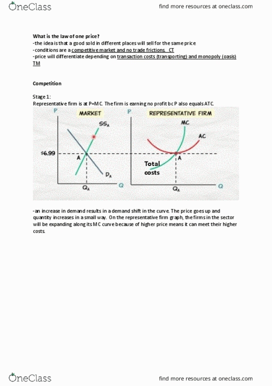 ECON1001 Lecture Notes - Lecture 3: Imperfect Competition, Demand Curve, Making Money thumbnail