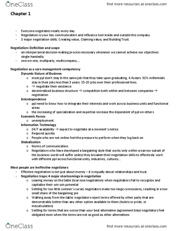 BUS 485 Lecture Notes - Lecture 1: Hubris, Reactive Devaluation, Confirmation Bias thumbnail