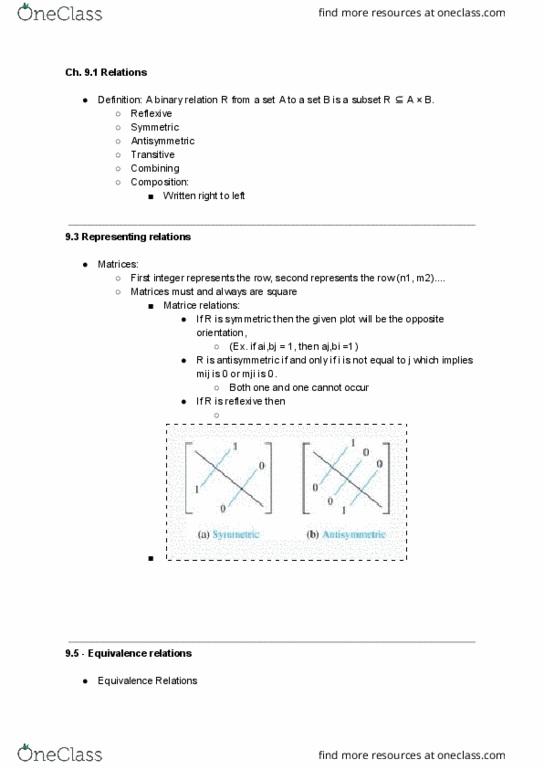 MATH 1190 Lecture Notes - Lecture 10: Binary Relation, Joule thumbnail