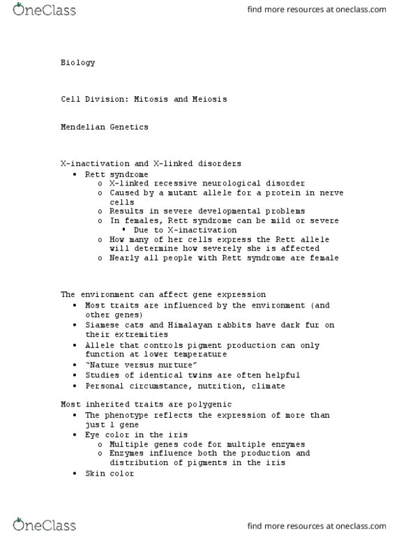 BIOL 155 Lecture Notes - Lecture 67: List Of Rabbit Breeds, Siamese Cat, Mendelian Inheritance thumbnail