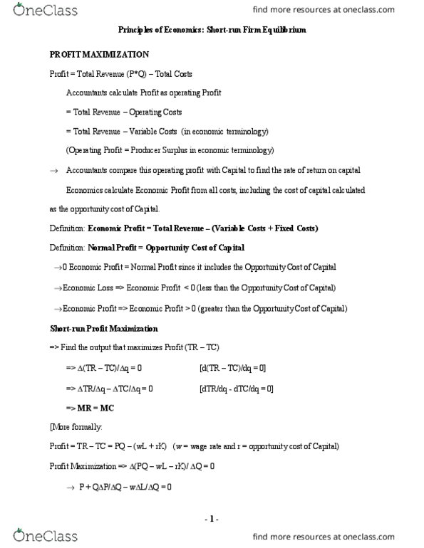 MGEA01H3 Lecture Notes - Lecture 4: Capital Economics, Opportunity Cost, Variable Cost thumbnail