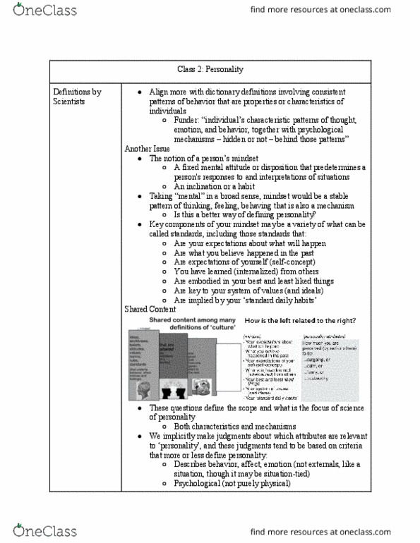 PSY 307 Lecture Notes - Lecture 2: Externals, Impression Management thumbnail