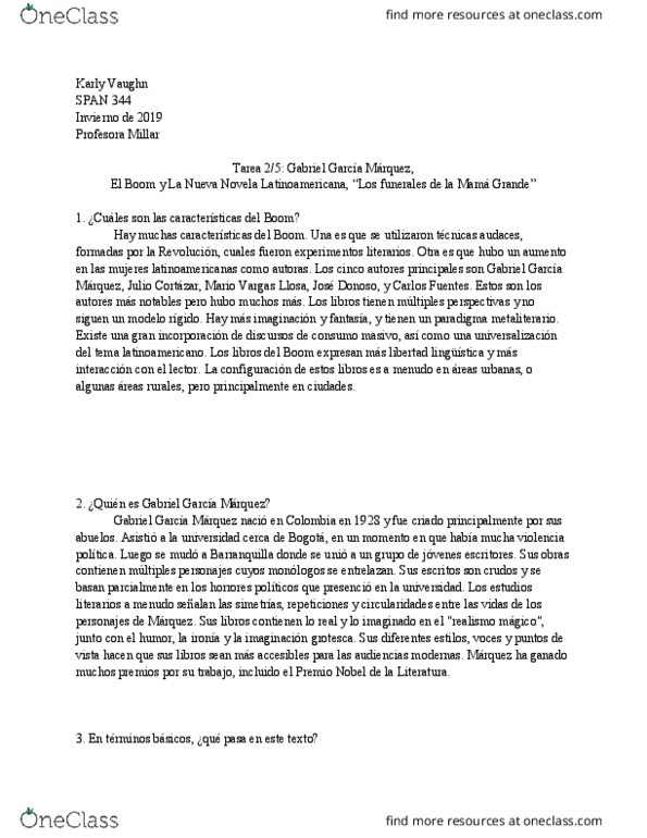 SPAN 344 Lecture Notes - Lecture 7: Mario Vargas Llosa, Carlos Fuentes, United Service Organizations thumbnail