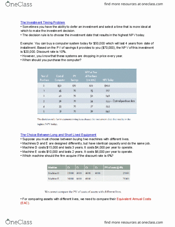 FINA 2700 Chapter Notes - Chapter 8: Discount Window, Net Present Value, Decision Rule thumbnail