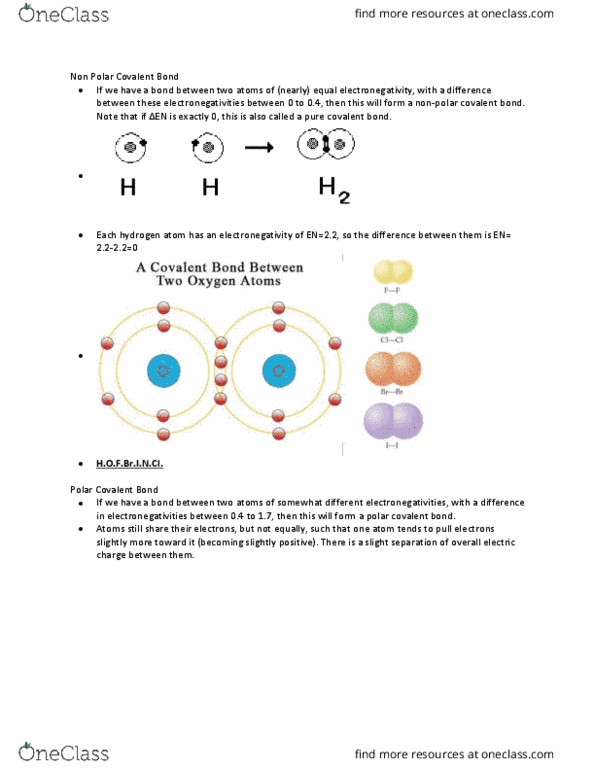 NATS 1870 Lecture Notes - Lecture 19: Chemical Polarity, Covalent Bond, Electronegativity thumbnail