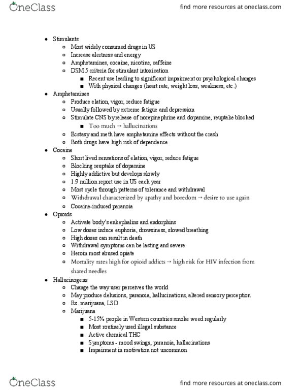 PSY BEH 102C Lecture Notes - Lecture 27: Enkephalin, Reuptake, Substance Abuse thumbnail