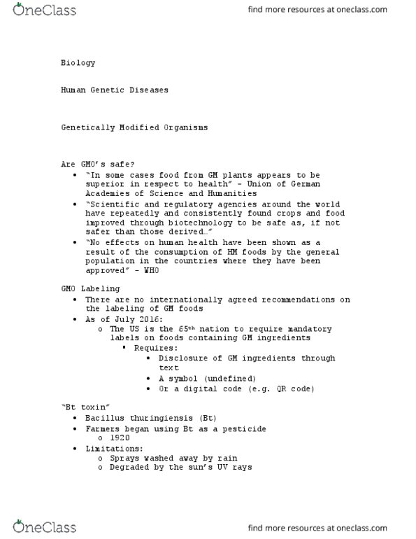 BIOL 155 Lecture Notes - Lecture 56: Bacillus Thuringiensis, Qr Code thumbnail