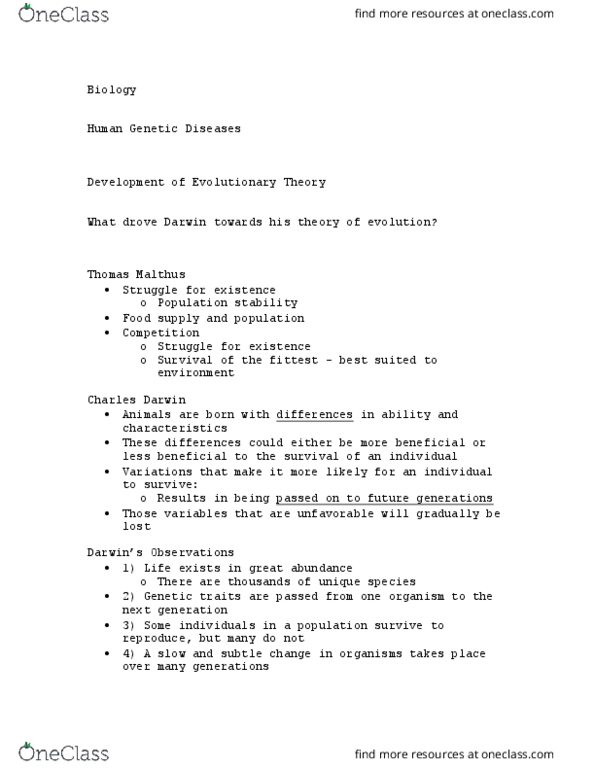 BIOL 110 Lecture Notes - Lecture 17: Thomas Robert Malthus, Mustard Plant, Selective Breeding thumbnail