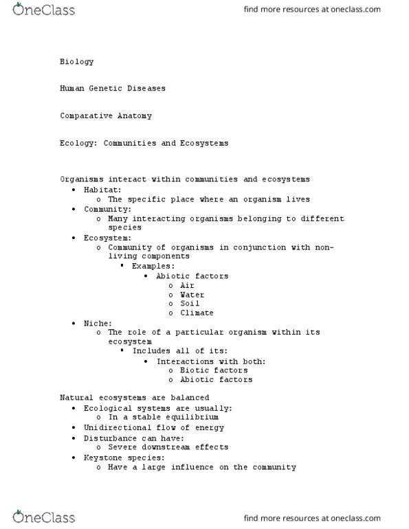 BIOL 322 Lecture Notes - Lecture 90: Keystone Species, Population Ecology, Species Evenness thumbnail