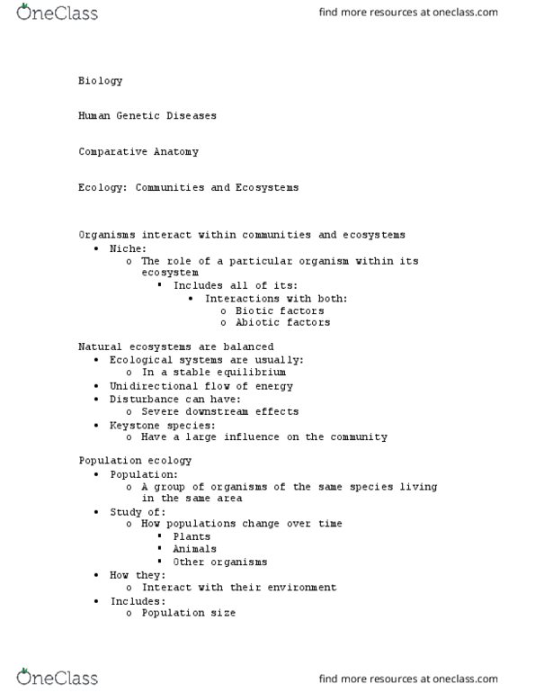 BIOL 322 Lecture Notes - Lecture 91: Keystone Species, Population Ecology, Species Evenness thumbnail