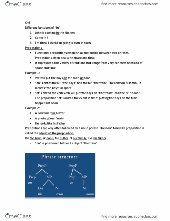 LIN204H5 Lecture Notes - Lecture 6: Mayonnaise, Independent Clause, Brown Hair thumbnail