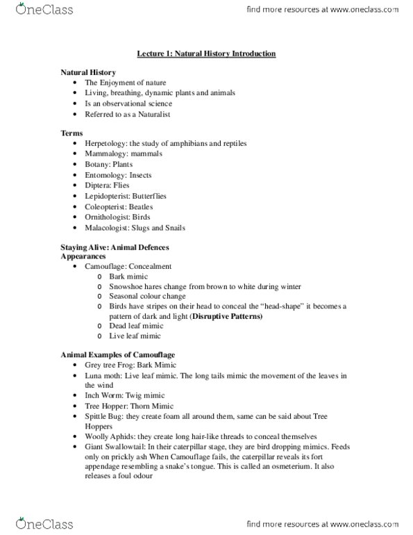 BIOL 1902 Lecture Notes - Photosynthesis, Hyperthermia, Herpetology thumbnail