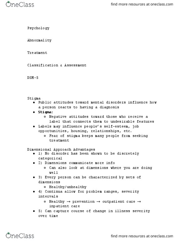 PSYCH 212 Lecture Notes - Lecture 3: Dsm-5, Internal Consistency, Content Validity thumbnail