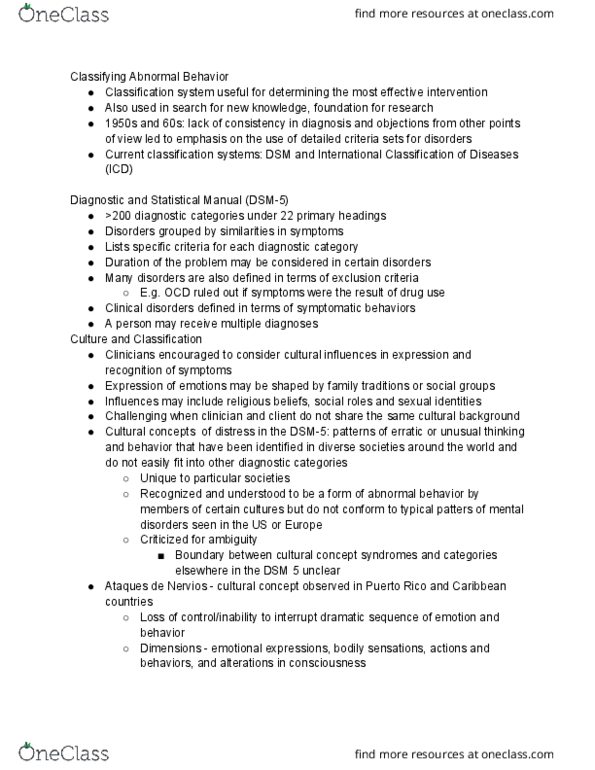 PSYCH 127A Chapter Notes - Chapter 4.1: Dsm-5 thumbnail