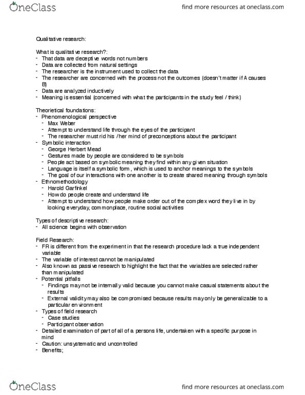 KP290 Lecture Notes - Lecture 21: George Herbert Mead, Ethnomethodology, Symbolic Interactionism thumbnail