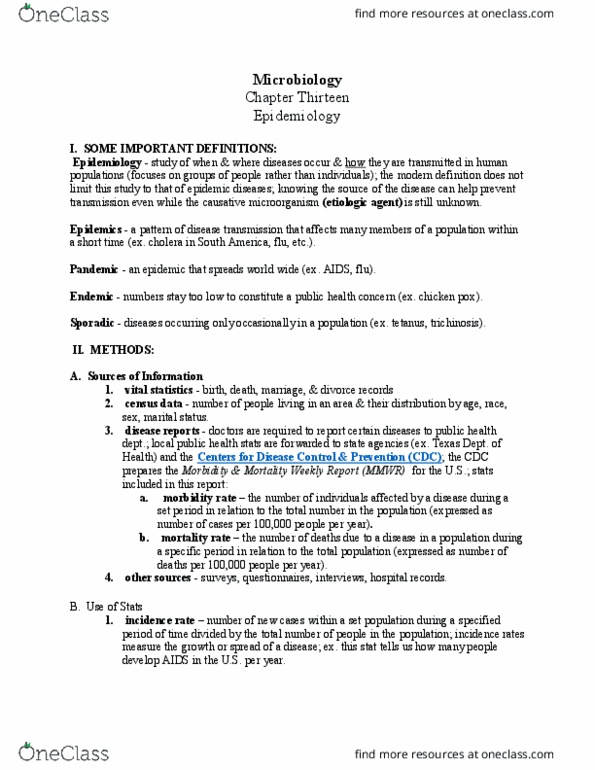 MCB 2000 Lecture Notes - Lecture 11: Morbidity And Mortality Weekly Report, Trichinosis, Independent Community And Health Concern thumbnail