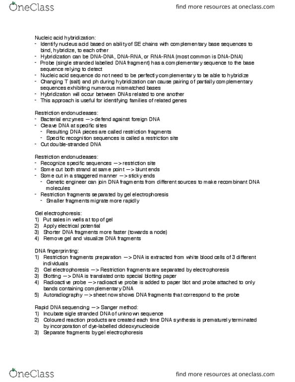 BI236 Lecture Notes - Lecture 3: Gel Electrophoresis, Nucleic Acid Sequence, Blotting Paper thumbnail