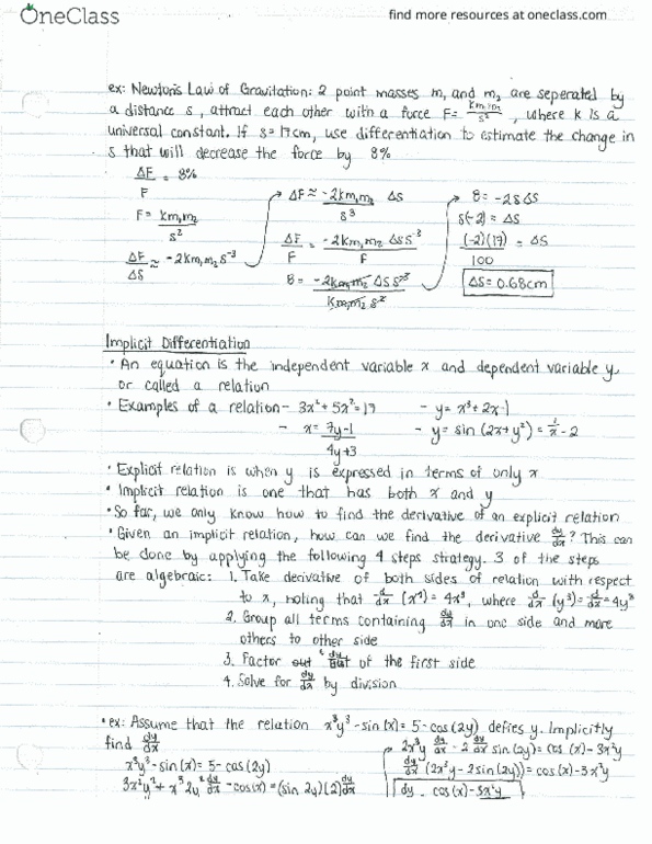 MATH 154 Lecture 3: Calculus - Lecture note 3 thumbnail