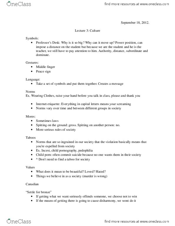 AHSS*1130 Lecture Notes - Lecture 3: Pedophilia thumbnail