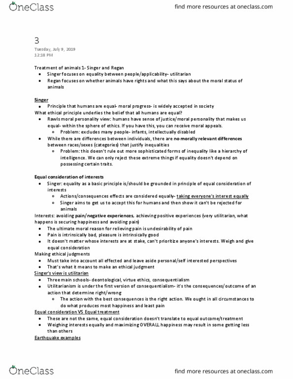 PHL273H1 Lecture Notes - Lecture 3: Virtue Ethics, Intellectual Disability, Consequentialism thumbnail