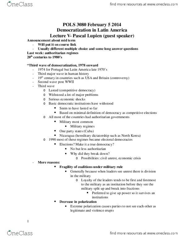 POLS 3080 Lecture : POLS 3080 February 5 2014 Lecture V.docx thumbnail