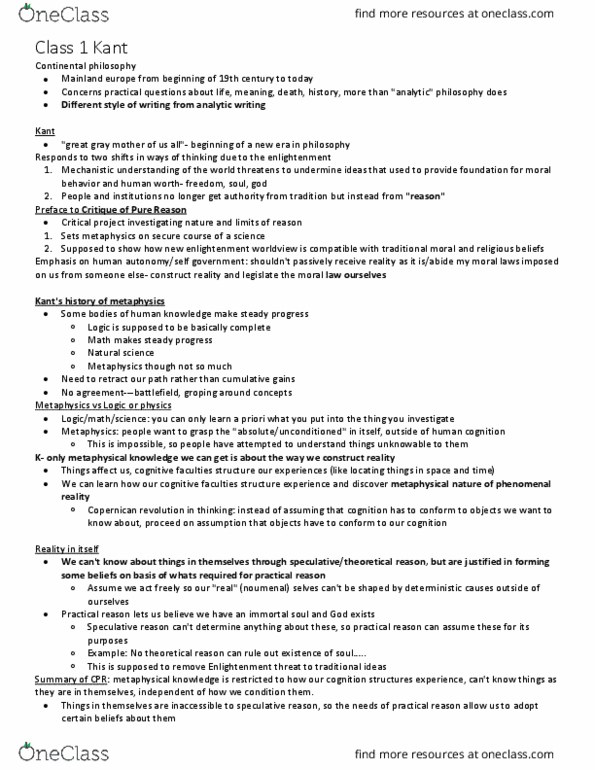 PHL217H1 Lecture Notes - Lecture 1: Speculative Reason, Christian Mortalism, Copernican Revolution thumbnail