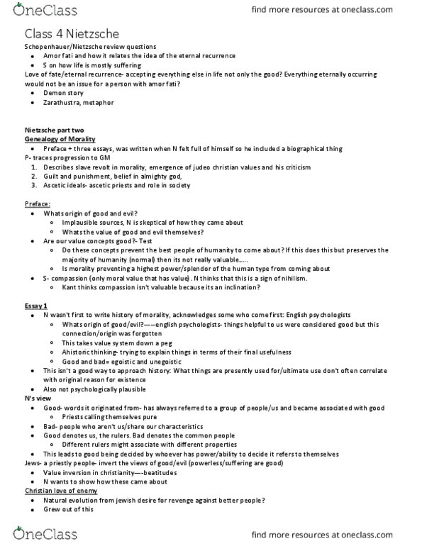 PHL217H1 Lecture Notes - Lecture 4: Eternal Return, Amor Fati, Gm-1 thumbnail