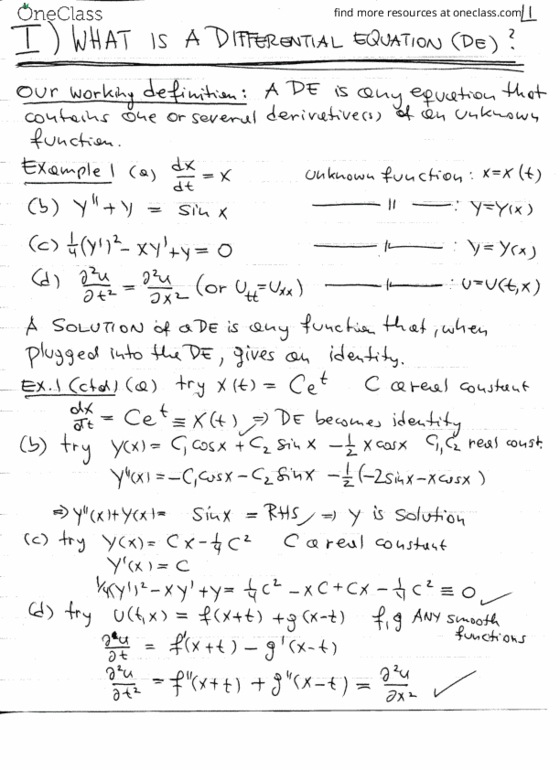 MATH201 Lecture 1: Differential Equations - LEC 1 thumbnail