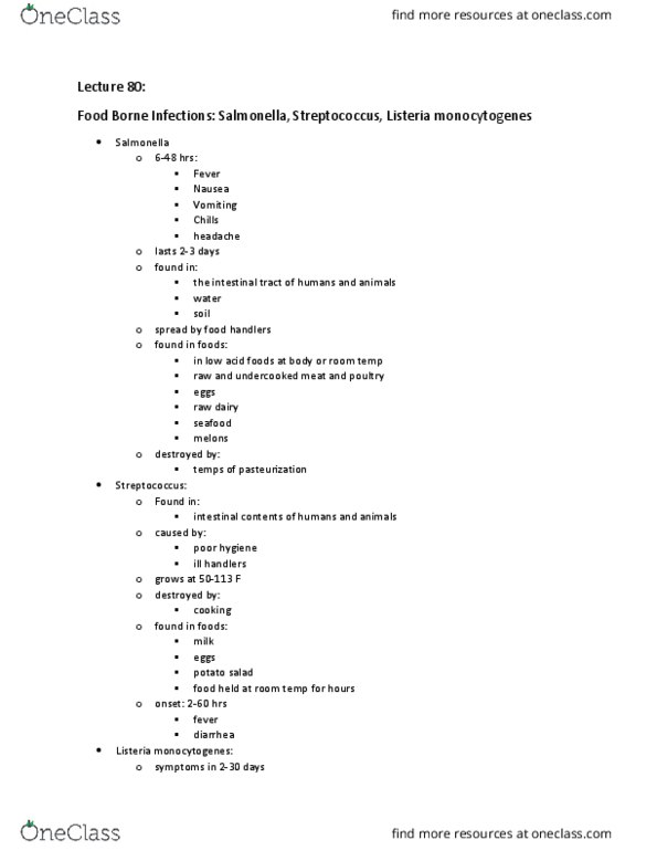 NUSC 1245 Lecture Notes - Lecture 80: Listeria Monocytogenes, Potato Salad, Raw Milk thumbnail