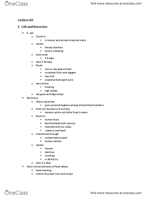 NUSC 1245 Lecture Notes - Lecture 82: Norovirus, Apple Juice, Raw Milk thumbnail