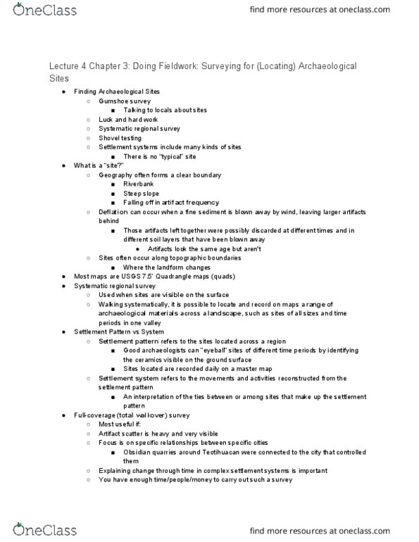 ANTH 202 Lecture Notes - Lecture 4: Landscape Archaeology, Teotihuacan, Landform thumbnail