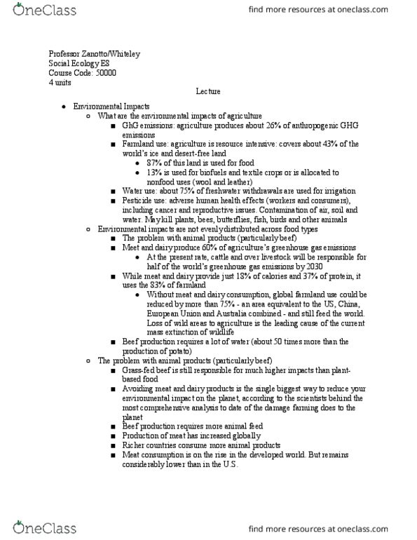 SOCECOL E8 Lecture Notes - Lecture 11: Sustainability, Wicket-Keeper, Pesticide thumbnail