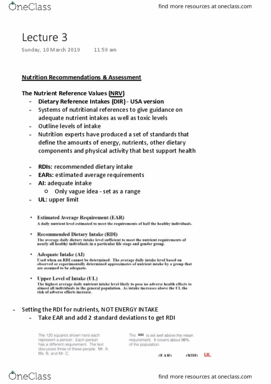 FOOD20003 Lecture Notes - Lecture 3: Dietary Reference Intake, Blood Pressure, Nutrient thumbnail