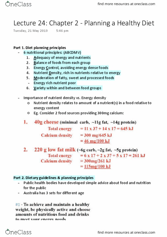 FOOD20003 Lecture Notes - Lecture 24: Nutrient Density, Energy Density, Food Group thumbnail