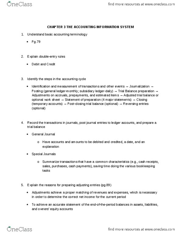 AFM291 Chapter Notes - Chapter 3: Financial Statement, Retained Earnings, Perpetual Inventory thumbnail