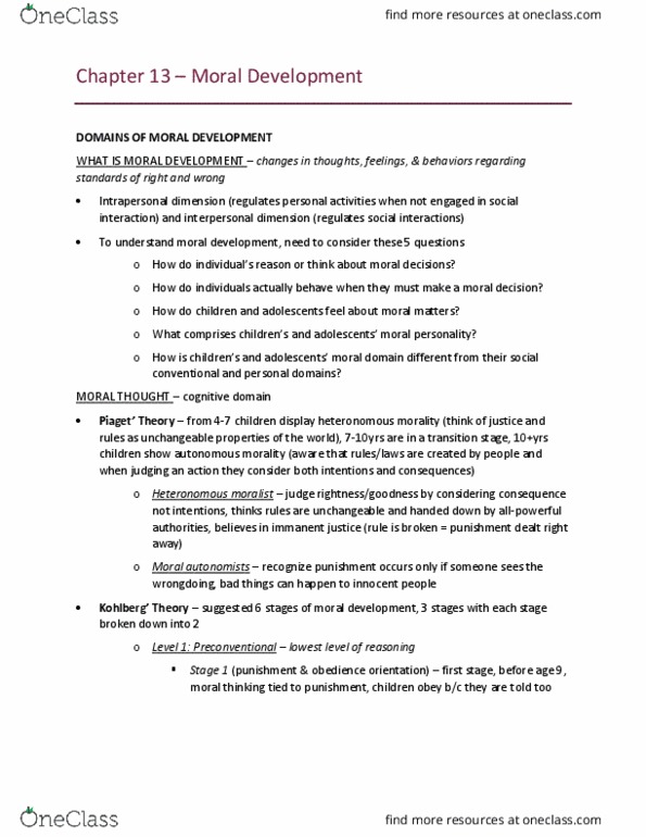 Psychology 2040 Lecture Notes - Lecture 11: Immanence, Social Cognitive Theory, Family Values thumbnail