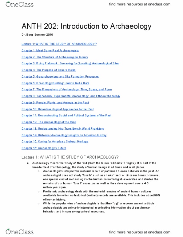 ANTH 202 Final: Exam Review - OneClass