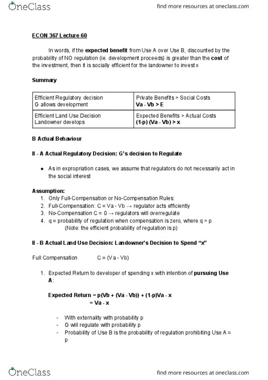 ECON 367 Lecture Notes - Lecture 60: Externality, Sunk Costs thumbnail