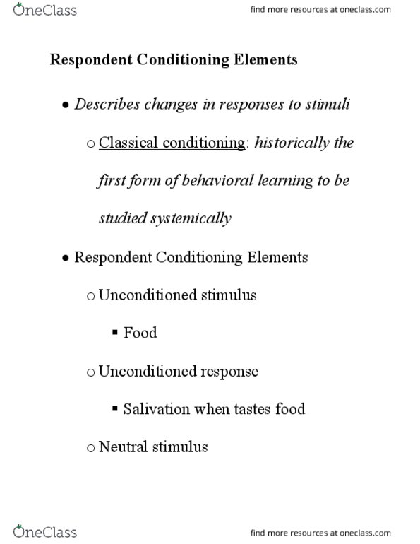 EDST 1002 Chapter 2: Respondent Conditioning Elements thumbnail