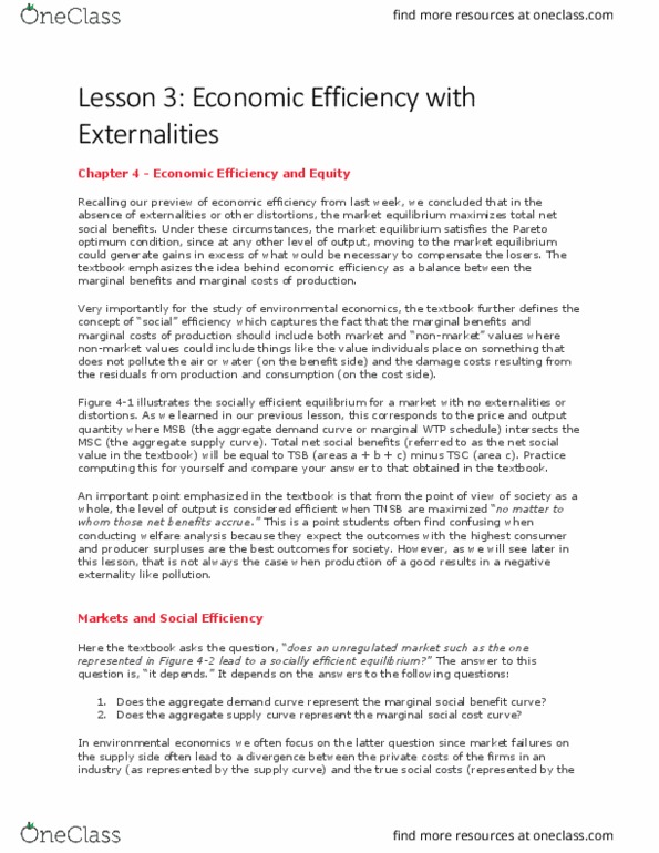 EC238 Lecture Notes - Lecture 3: Pareto Efficiency, Aggregate Supply, Aggregate Demand thumbnail