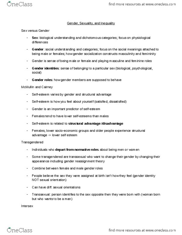 SOCIOL 1A06 Lecture Notes - Queer Theory, Pansexuality, Heterosexism thumbnail